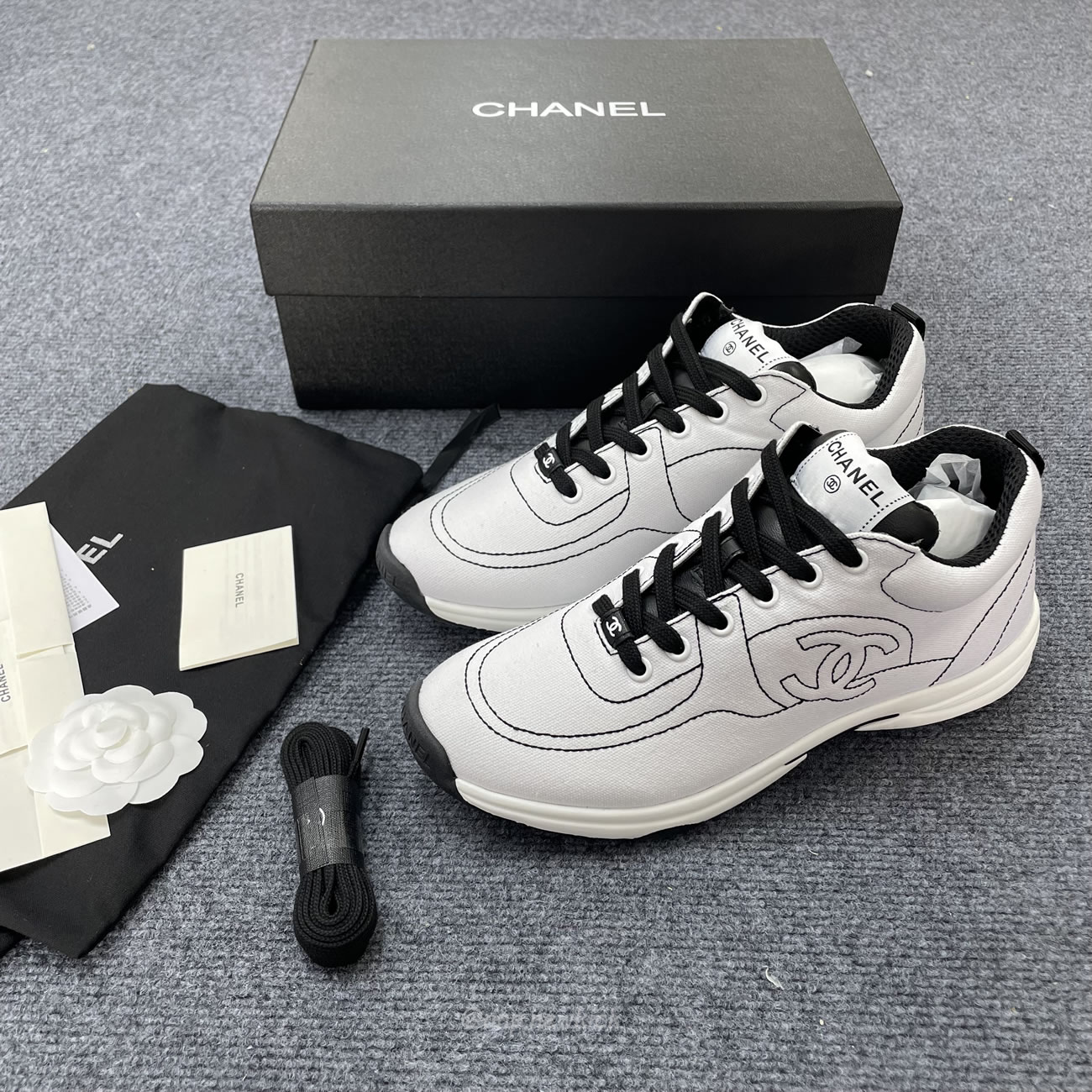 Chanel Low Top Trainer Black White G38299 Y55720 K3845 (5) - newkick.cc